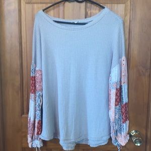 Bohemian Flutter Arm Long Sleeve Shirt